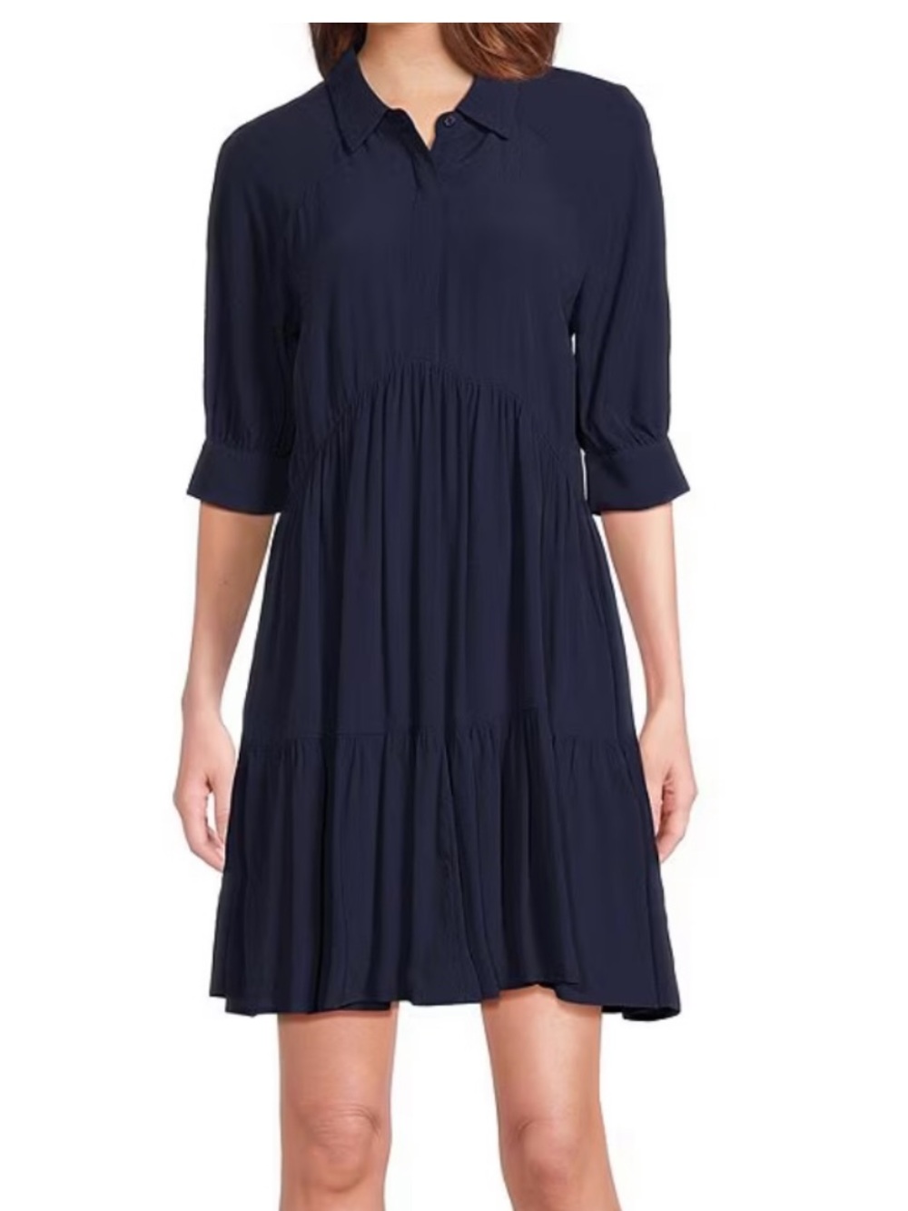 $99 A Loves A Navy 3/4 Sleeve Mini Shift Dress size XS/S